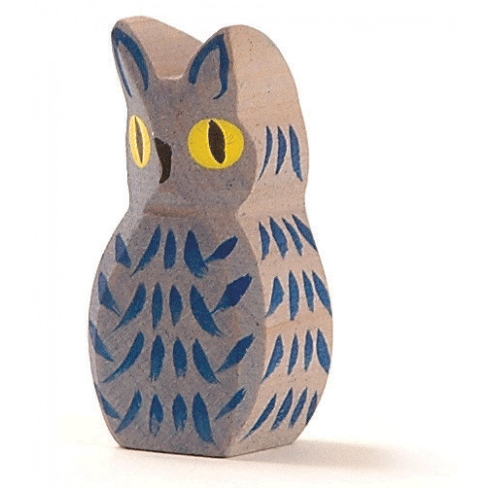 Wooden Blue Owl