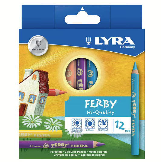 Lyra Ferby colored pencils - assortment - 3-sided - lacquered - 12 pieces