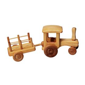 Debresk Big Wooden Tractor with Trailer