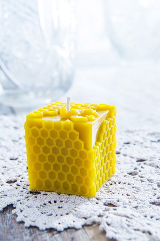 Cube with Honeycomb Candle