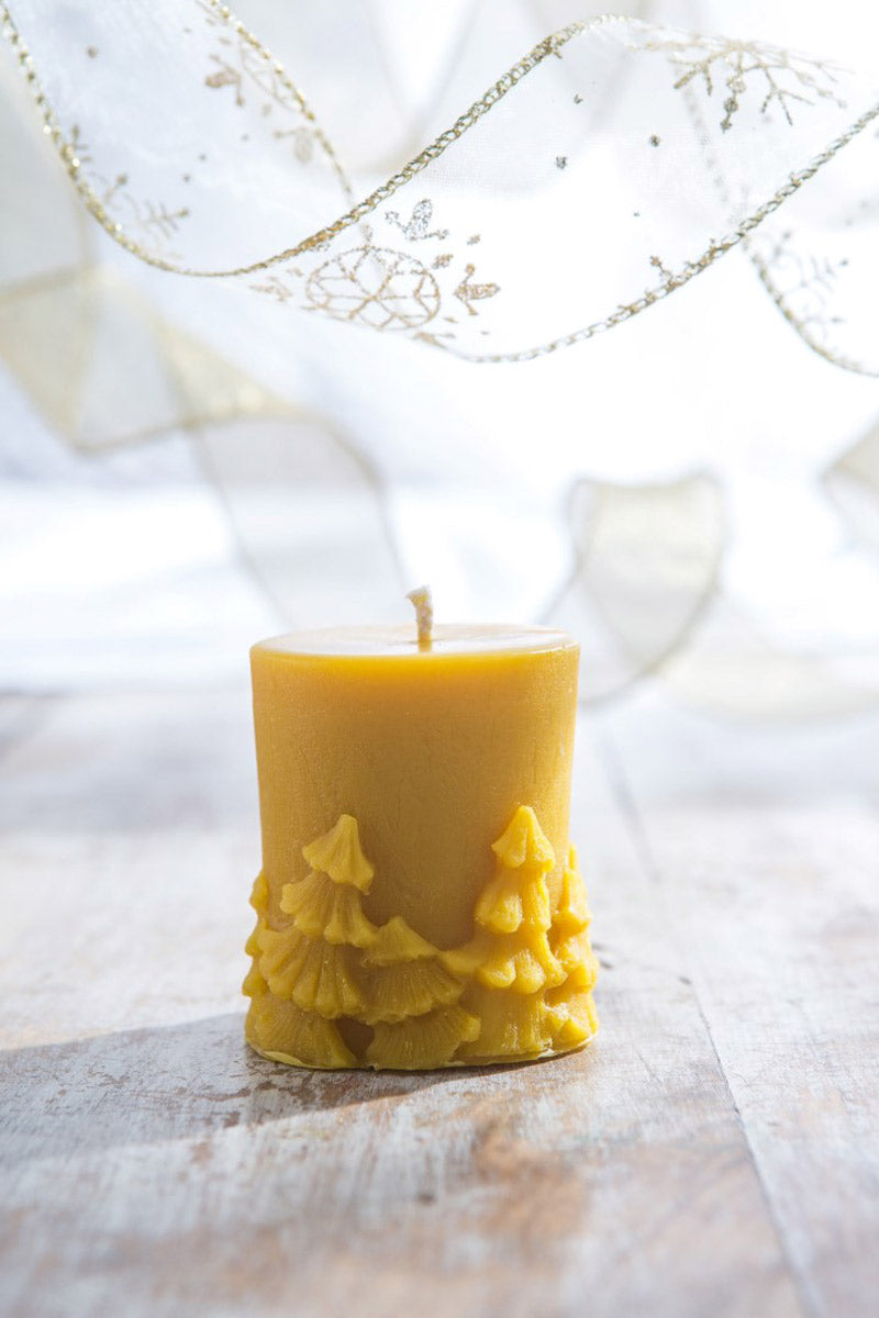 Cylinder with Fir Trees Candle