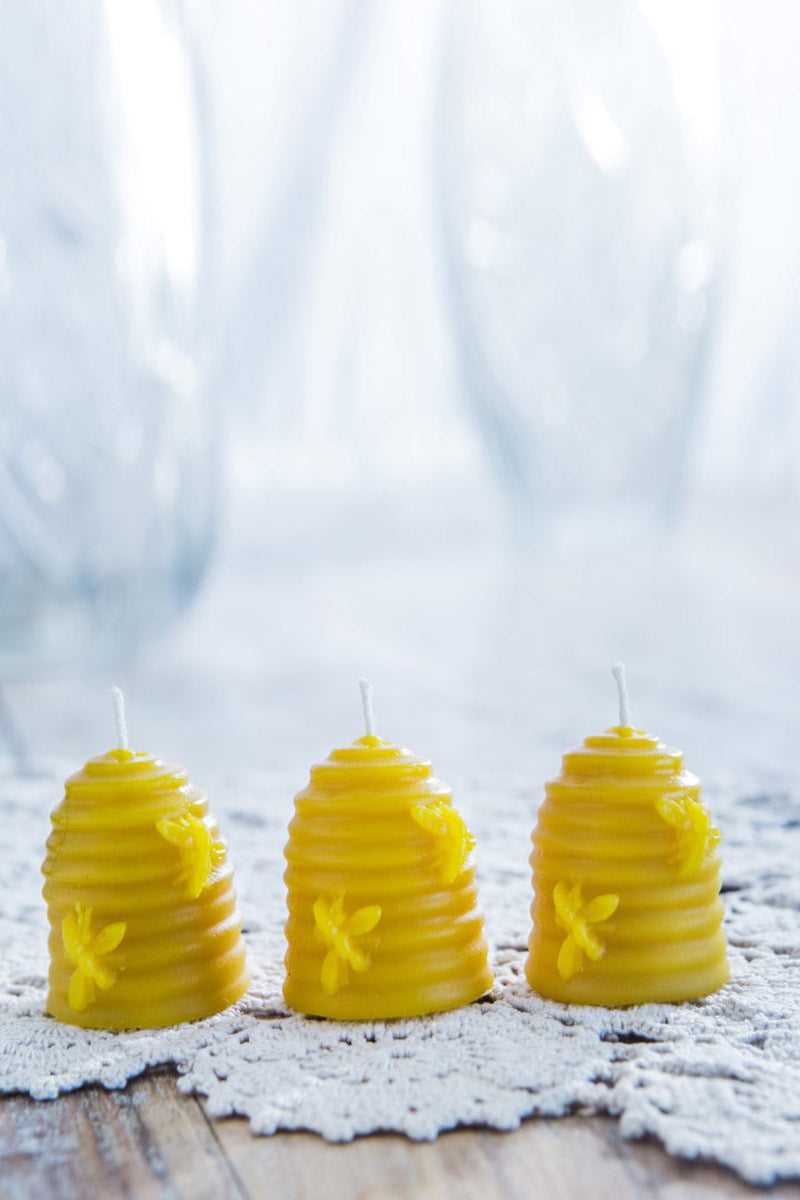 Set of 3 Little Beehive Candles